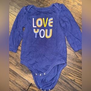 Cat & Jack Blue and Yellow Bodysuit Love You Design
